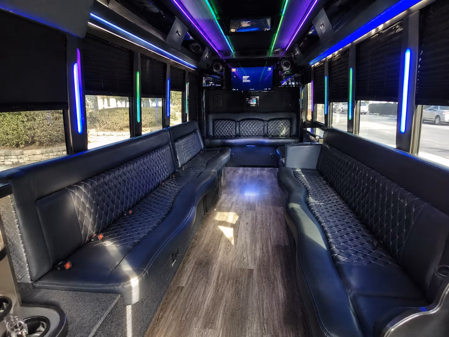 coppell 15 passenger party bus interior