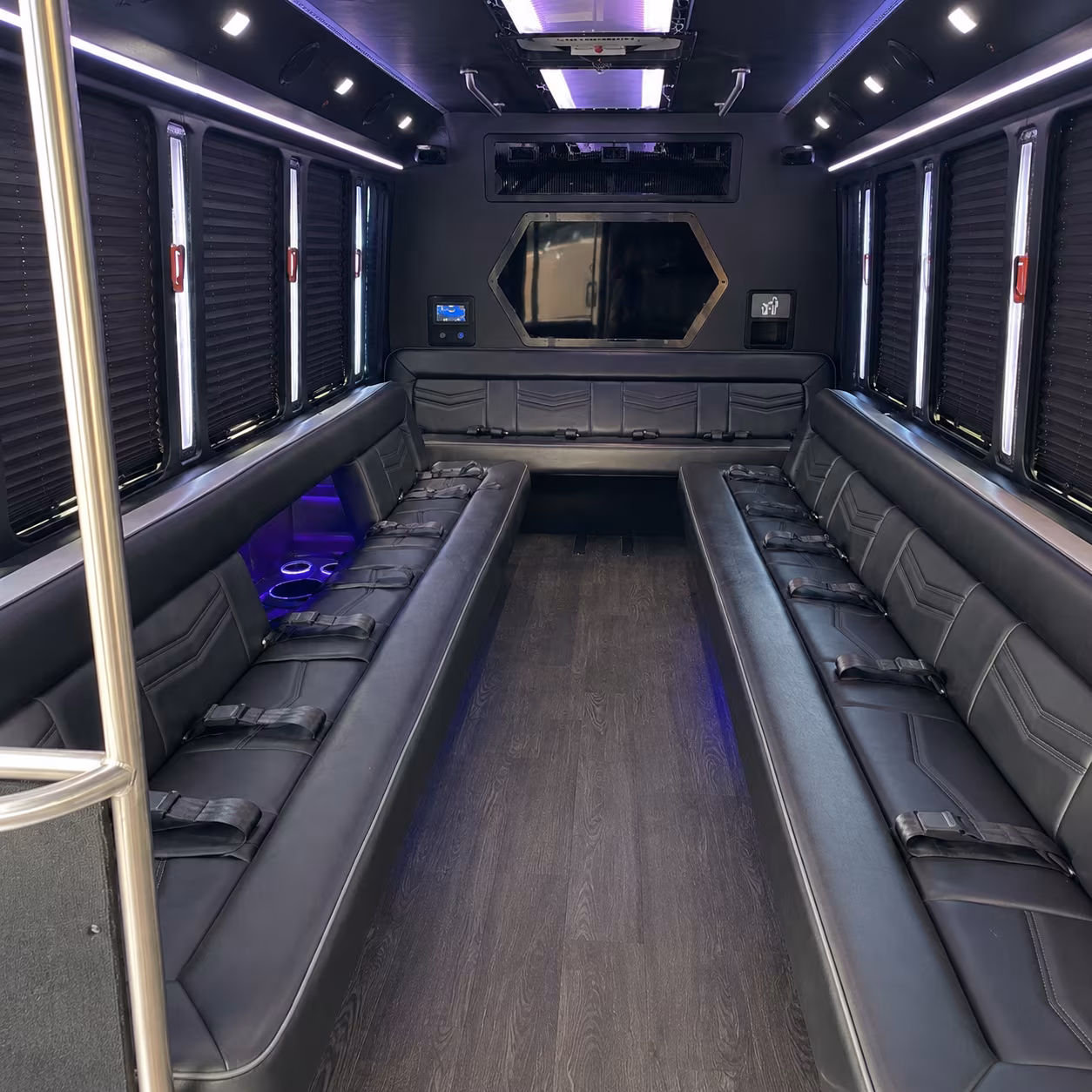 coppell 18 passenger party bus interior