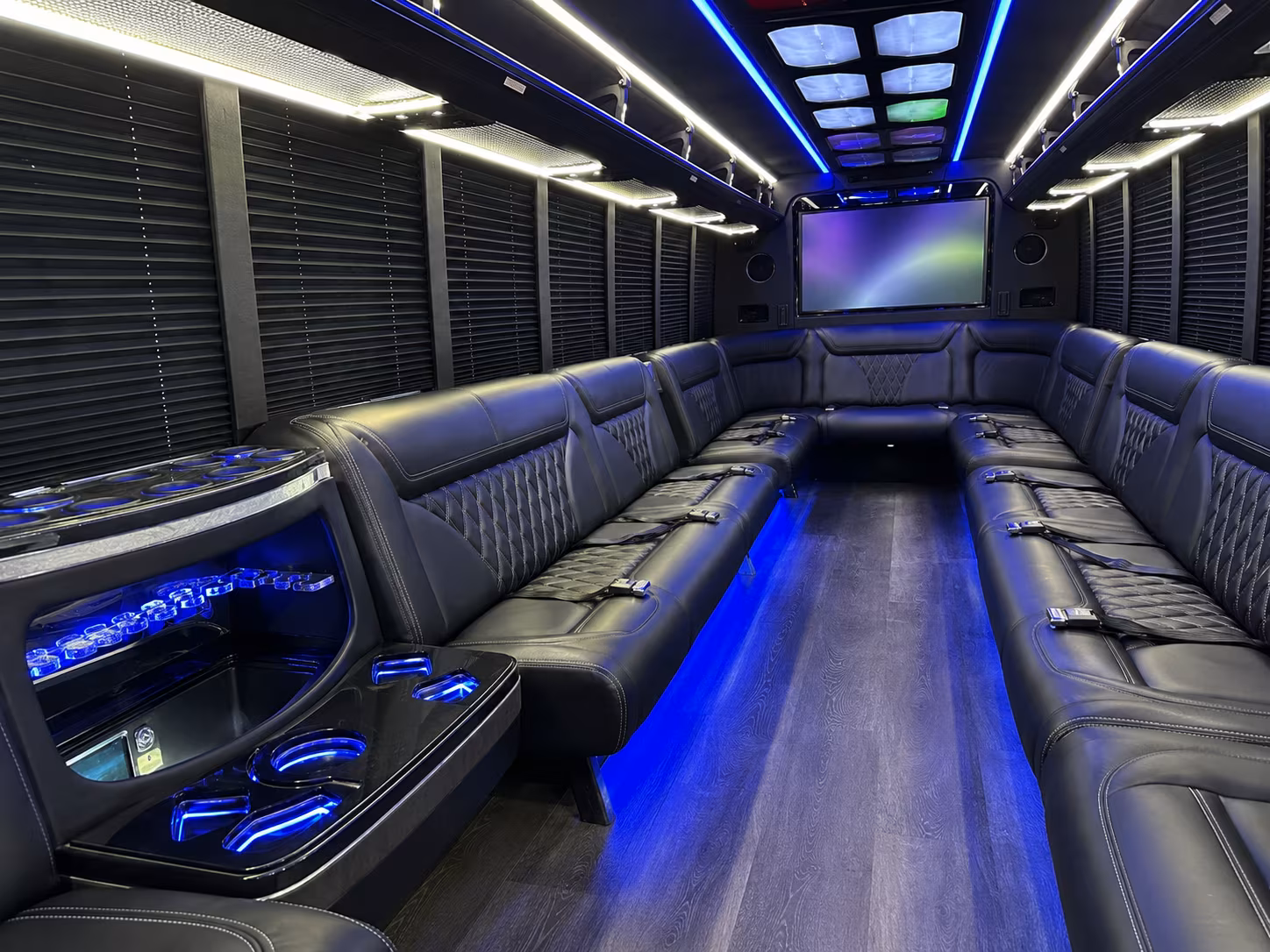coppell 20 passenger party bus inside