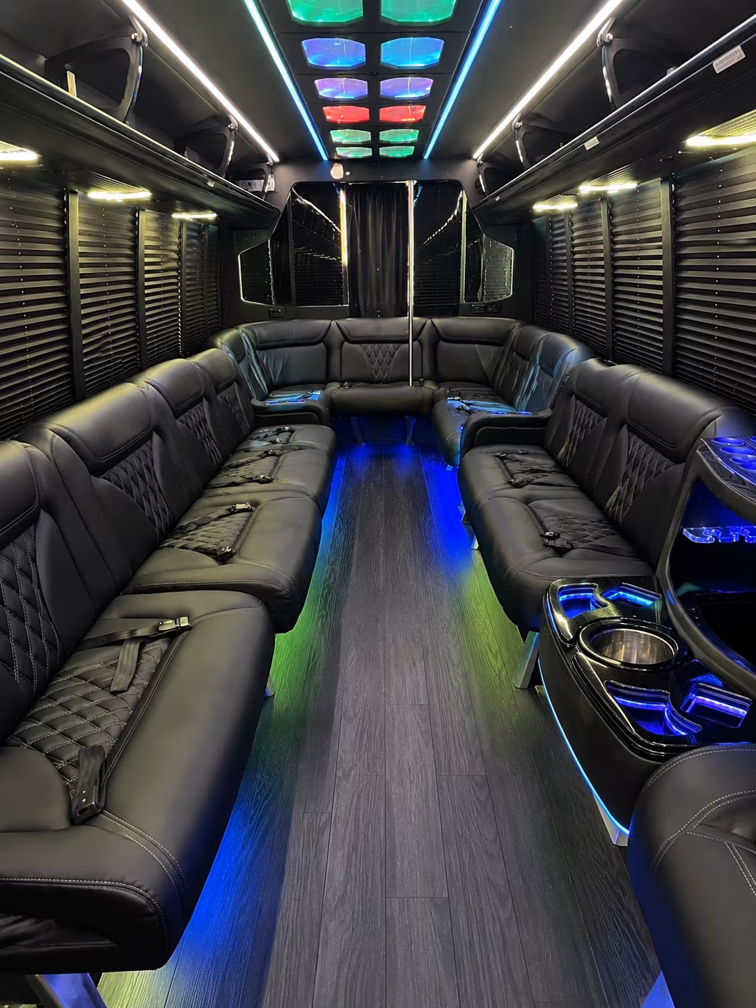 coppell 20 passenger party bus interior