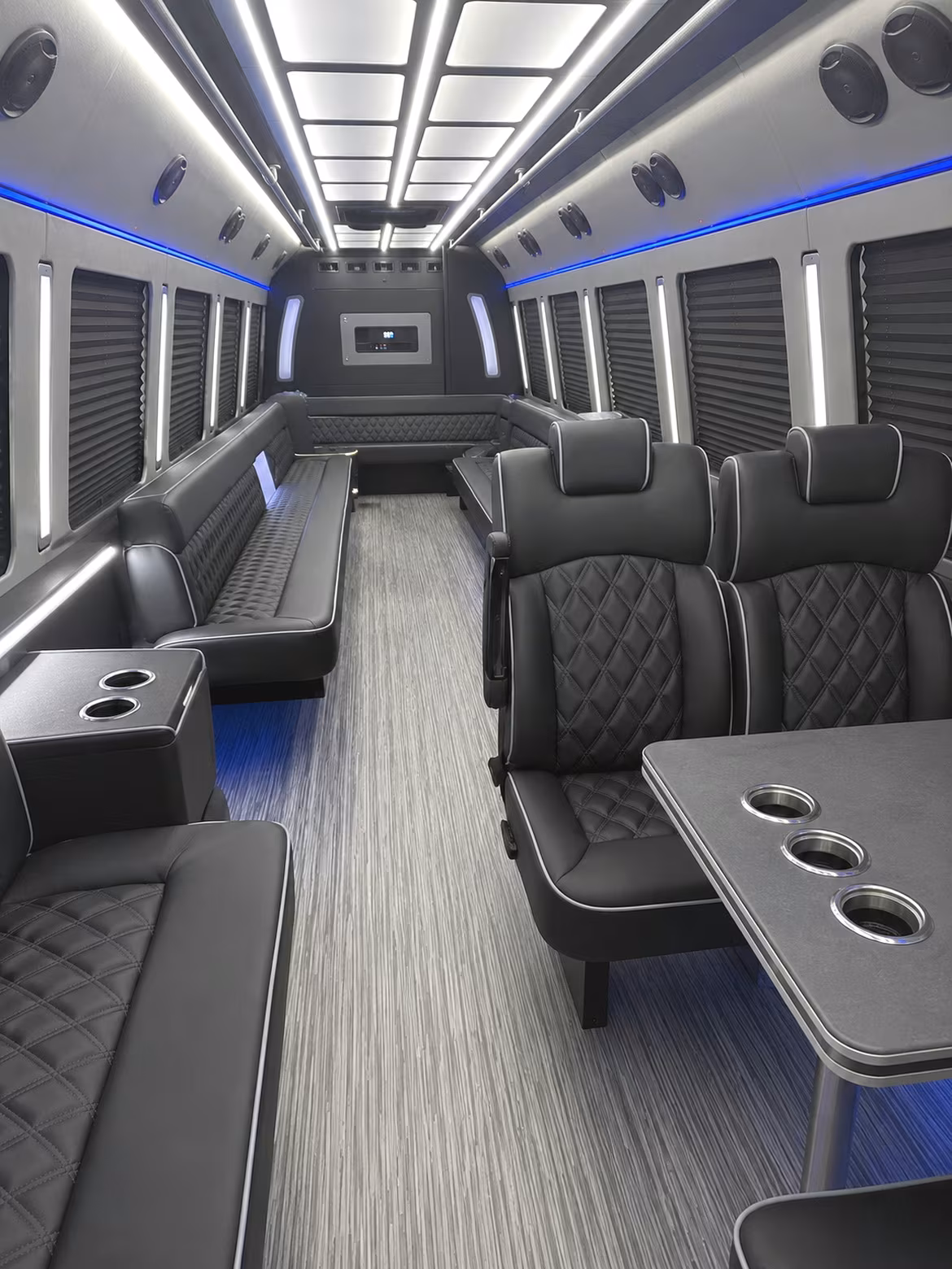 coppell 25 passenger party bus inside