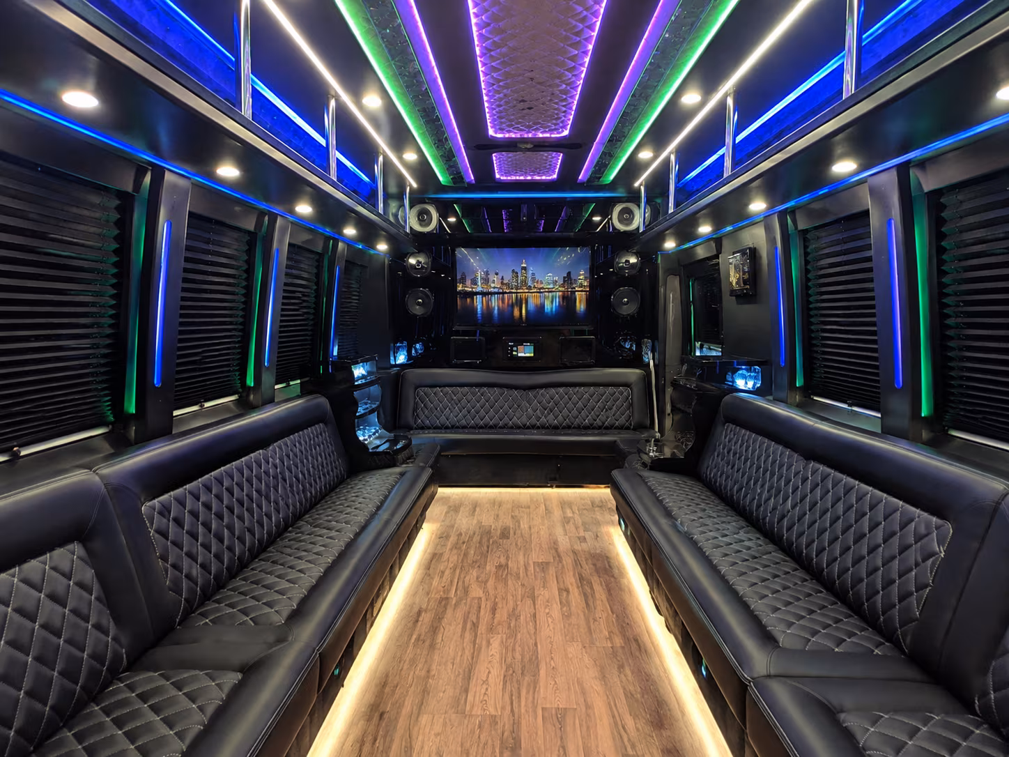 coppell 25 passenger party bus interior