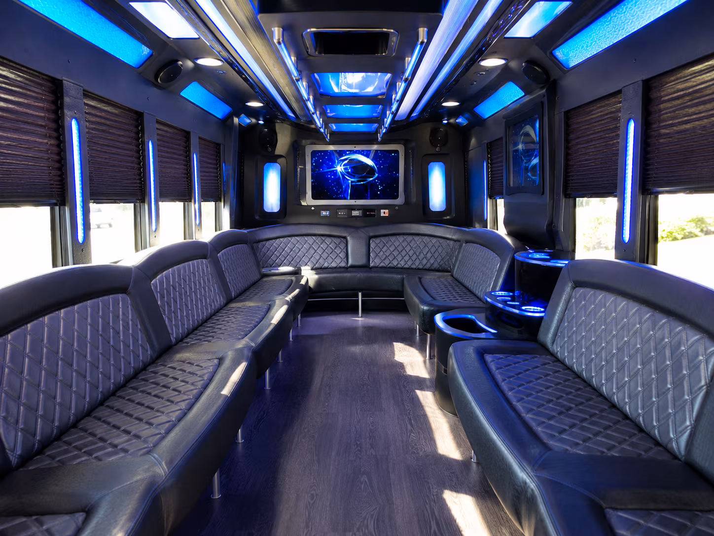 coppell 28 passenger party bus inside