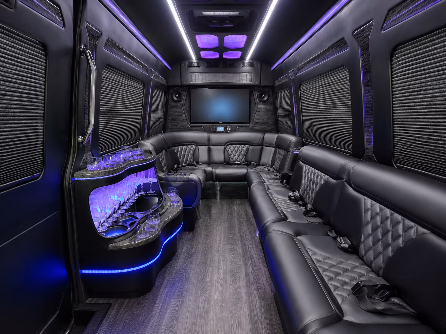 coppell 30 passenger party bus inside