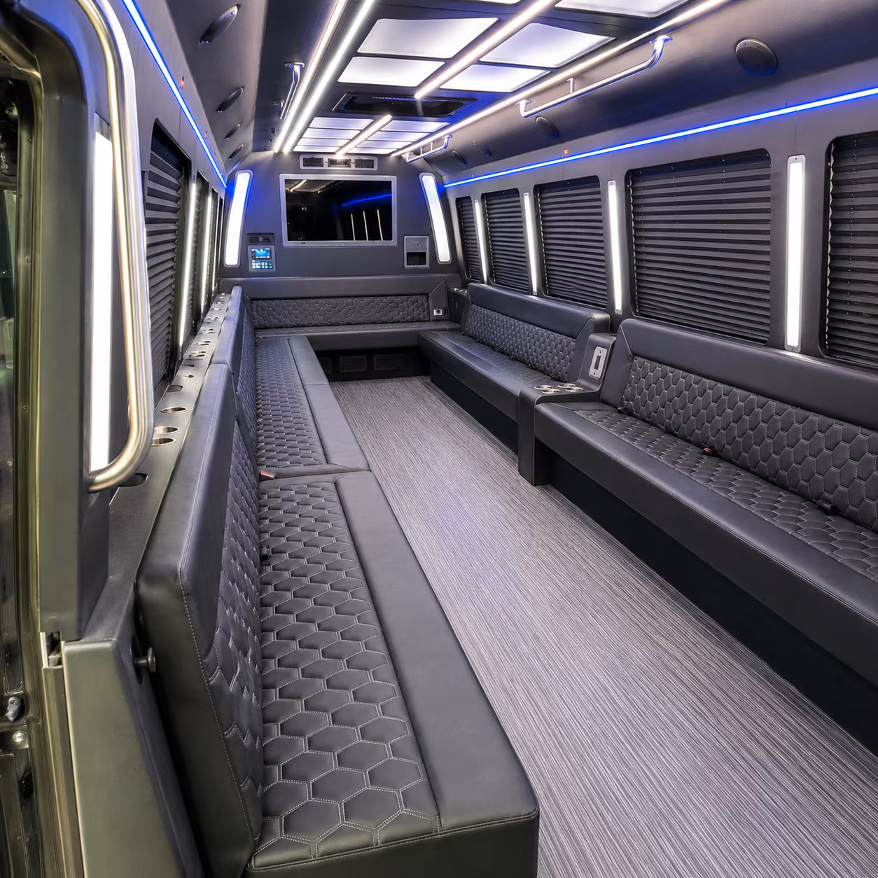 coppell 40 passenger party bus interior
