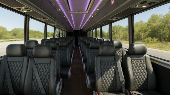 Interior of Charter Bus Company Coppell's 20 Passenger Mini bus in Coppell