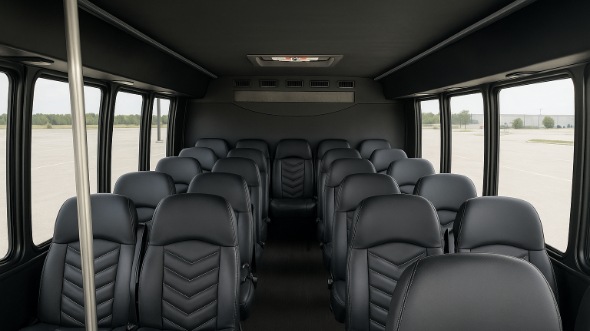 Interior of Charter Bus Company Coppell's 25 Passenger Mini bus in Coppell