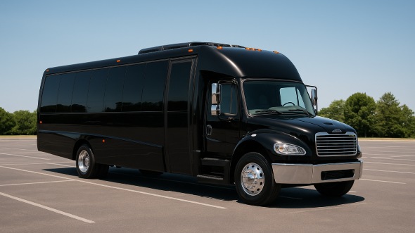 Exterior of Charter Bus Company Coppell's 28 Passenger Mini bus in Coppell