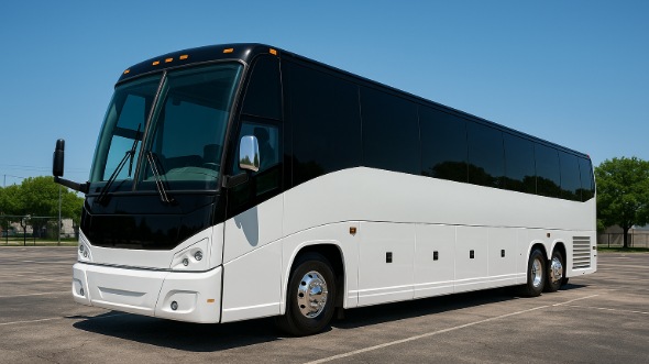 Exterior of Charter Bus Company Coppell's 54 Passenger Charter Bus in Coppell