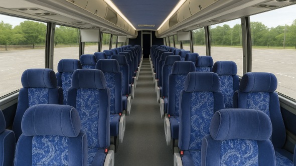 coppell 55 passenger charter bus inside