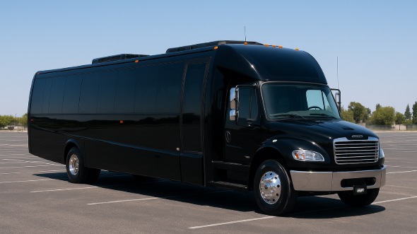 Exterior of Charter Bus Company Coppell's Party Bus in Coppell