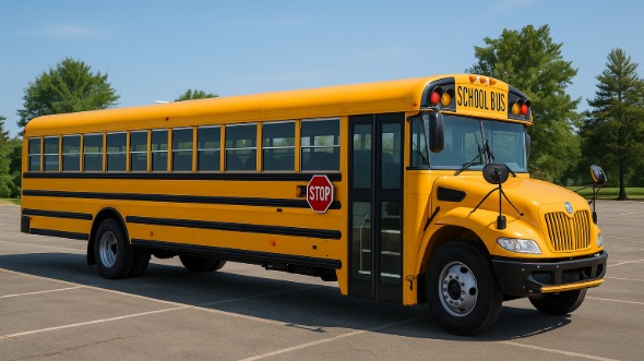 Exterior of Charter Bus Company Coppell's School Bus in Coppell